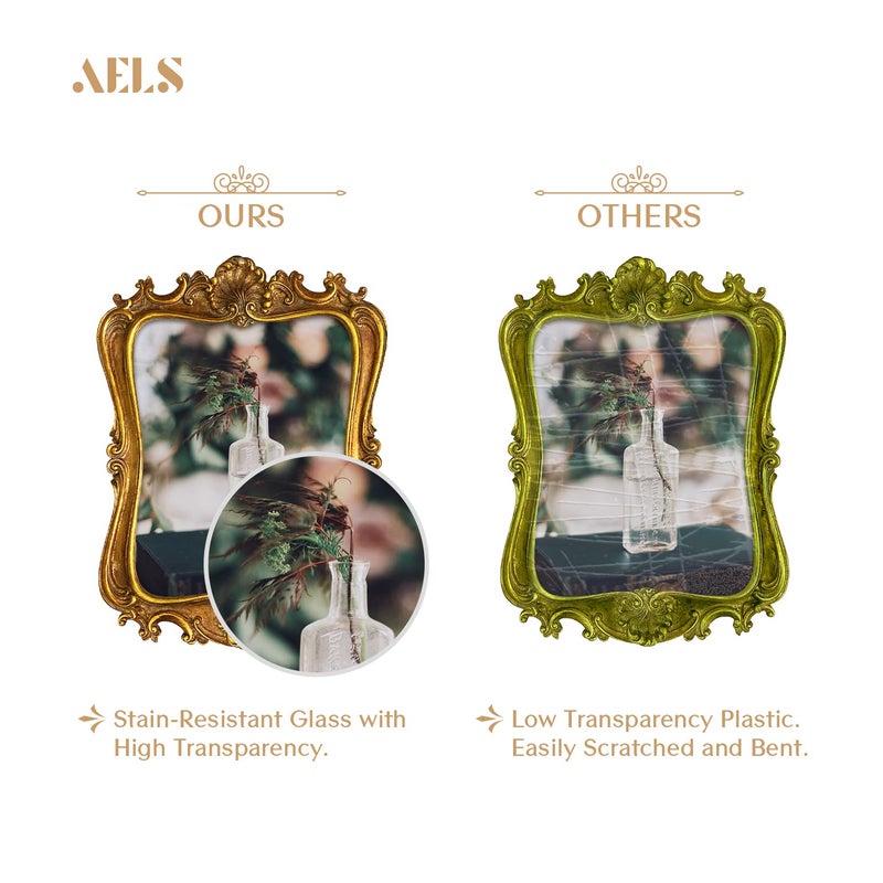 AELS 8x10 Inch Vintage Picture Frame, Elegant Antique Photo Frames with Glass Front, Photo Display, Tabletop Wall Hanging, Gift Ideas - Image 3